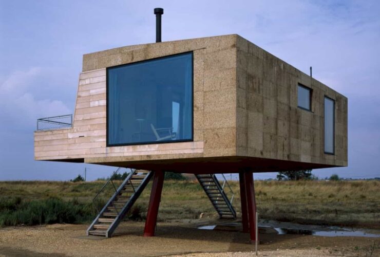 A Cork Clad Cabin Above A Tidal Salt Marsh 1
