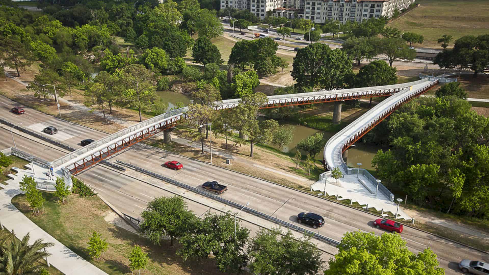 Rosemont Pedestrian Bridges And Trails Layer Pedestrian Infrastructure Onto Buffalo Bayou Corridor 9