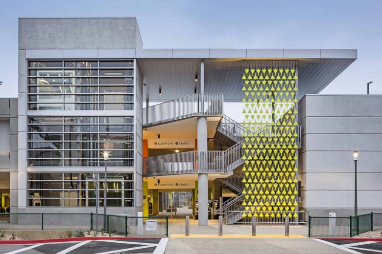 Formation Vibrant Colors And Energetic Patterns Façade For San Diego International Airports Parking 17
