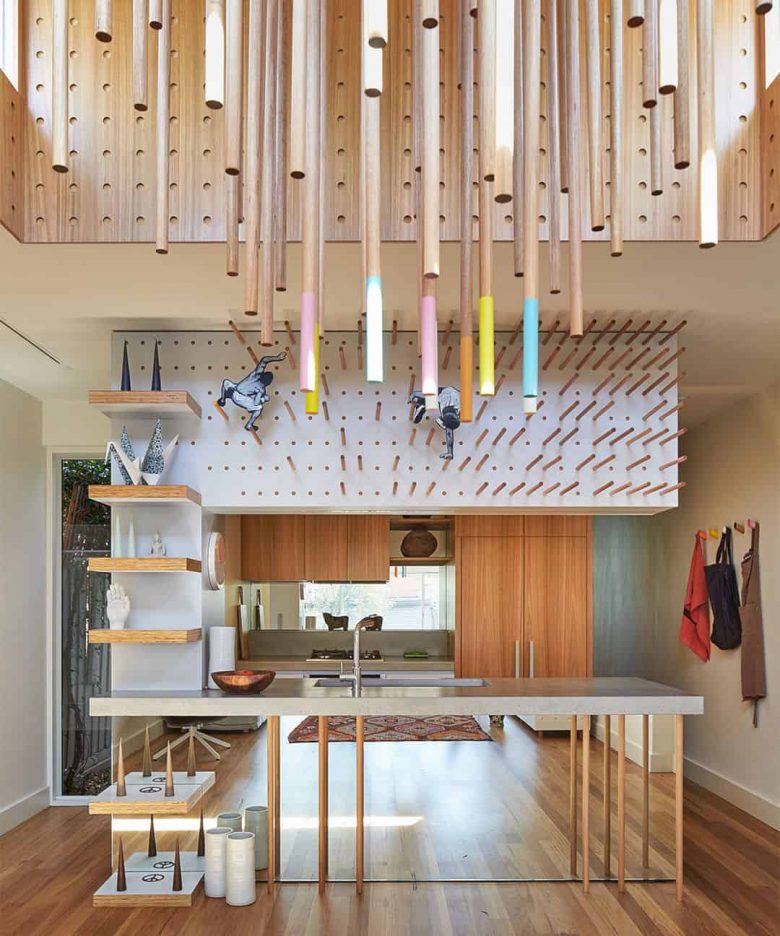 Dowel House: Decorative Interior with the Use of the Timber Dowel