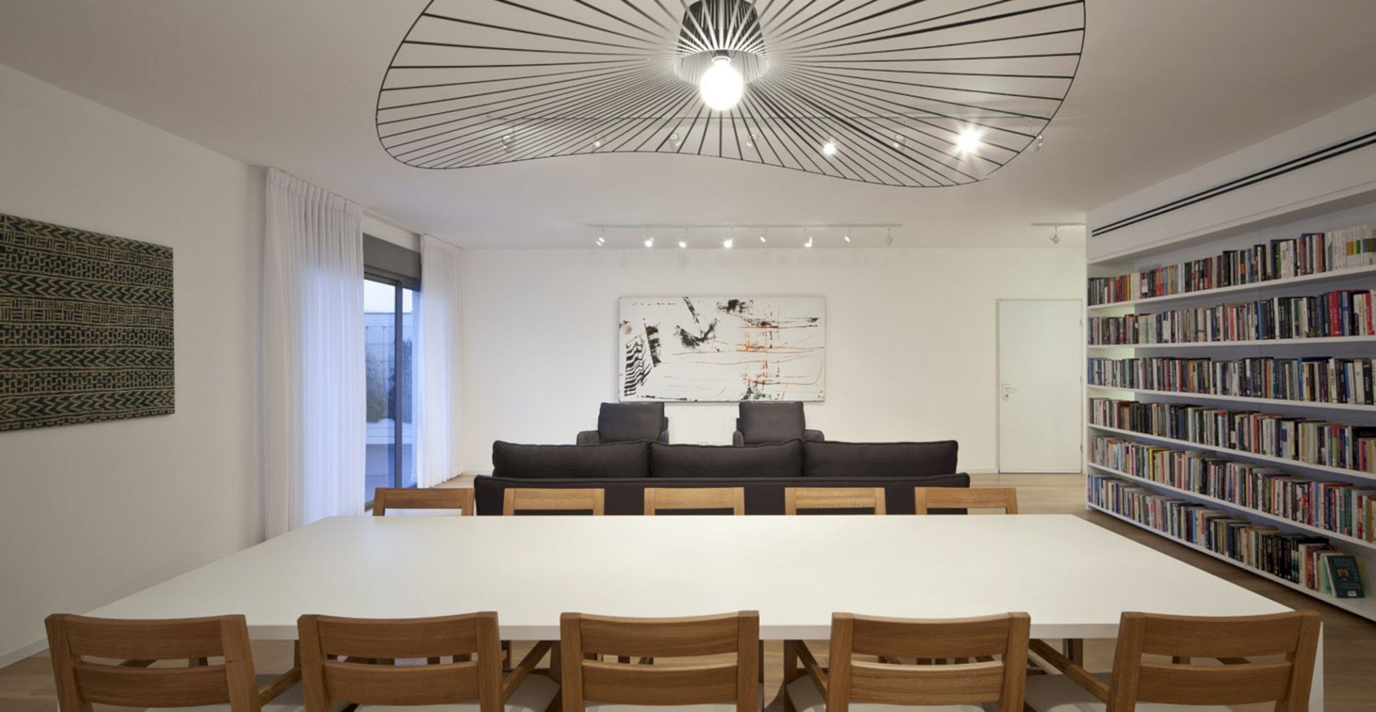 Illustration of Custom Penthouse View Apartment Design With A Private Library And Study