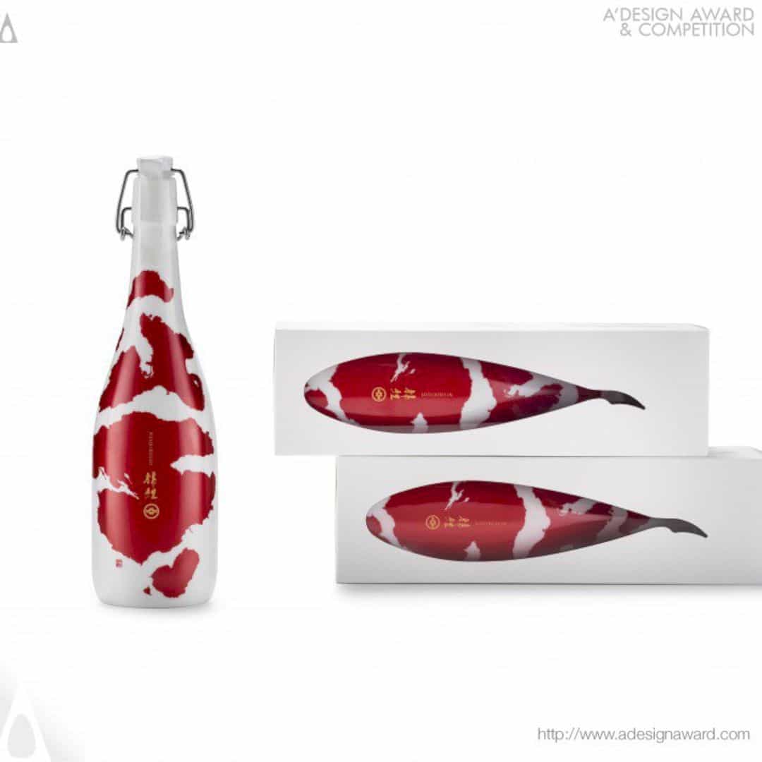 Japanese Sake “KOI” Bottle And Box By Aya Codama BULLET Inc 1