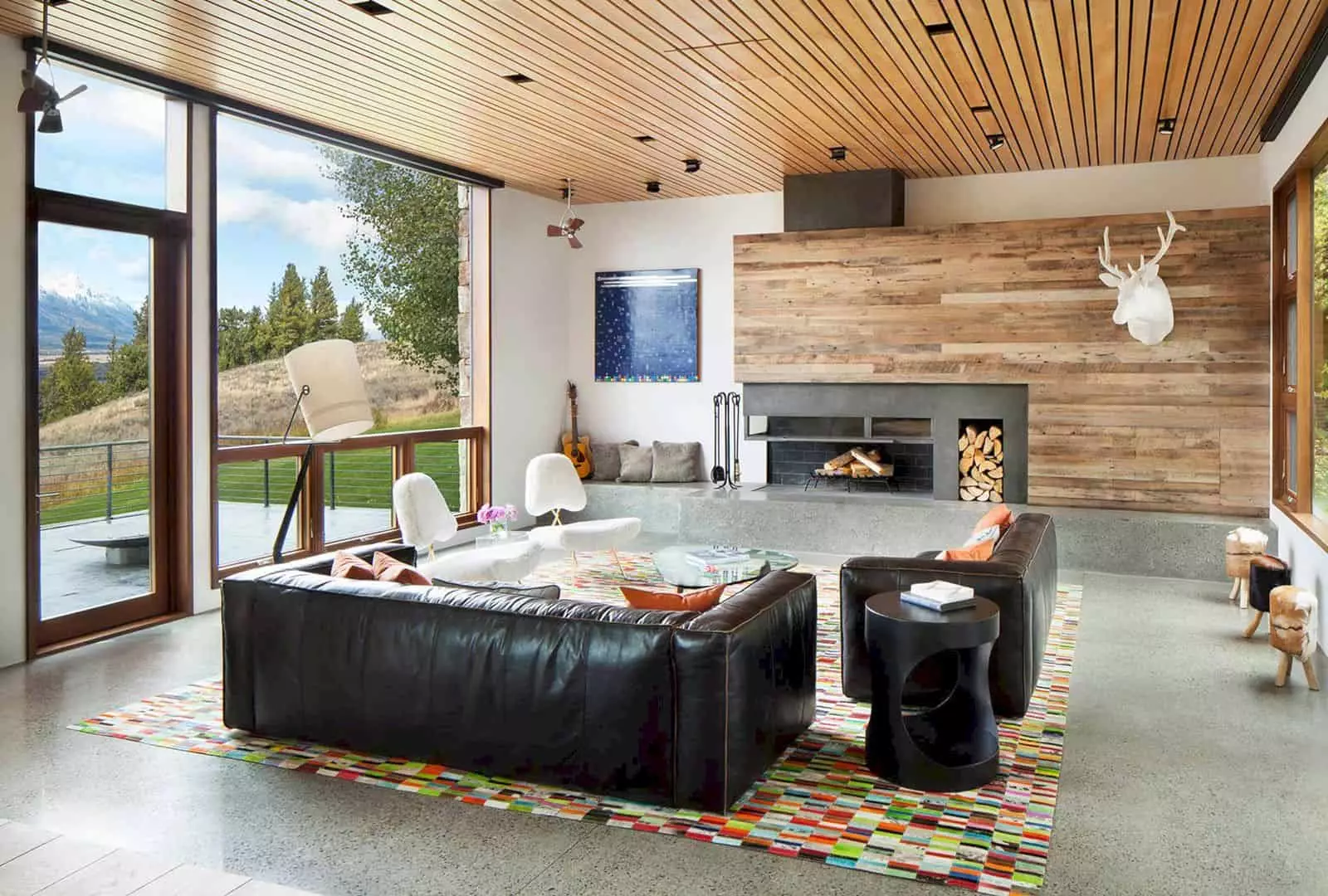 10 Cool Modern Living Room Ideas with Large Concrete Fireplace To Bring A Cozy  Touch