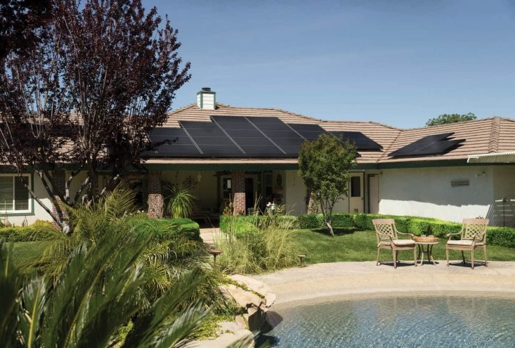 Black Solar Panels On Brown Roof 2850347
