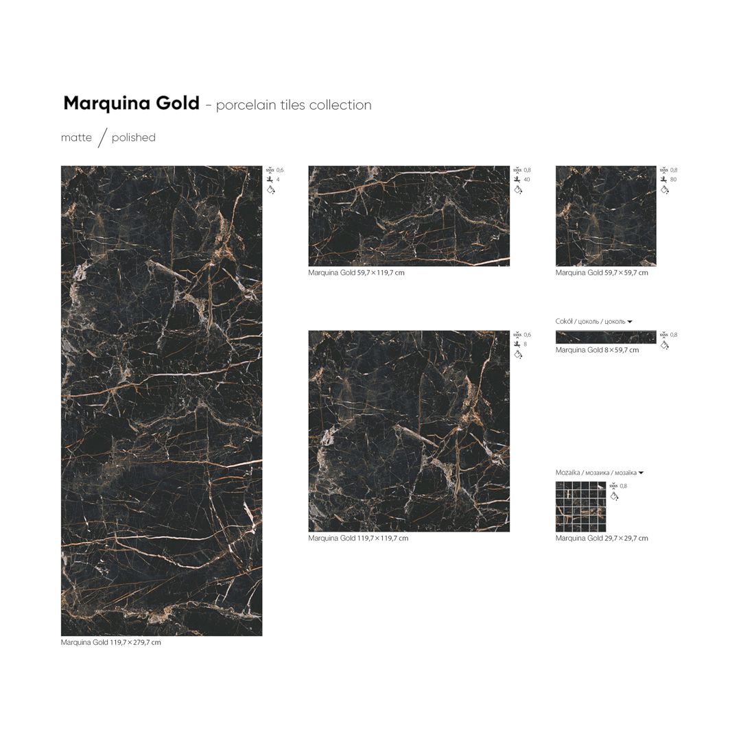 Marquina Gold Tiles By Cerrad 1