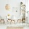 Plants in white dining room
