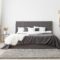 Cozy bedroom in scandinavian minimalist style, panorama