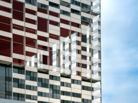 Facade of a modern apartment or office block
