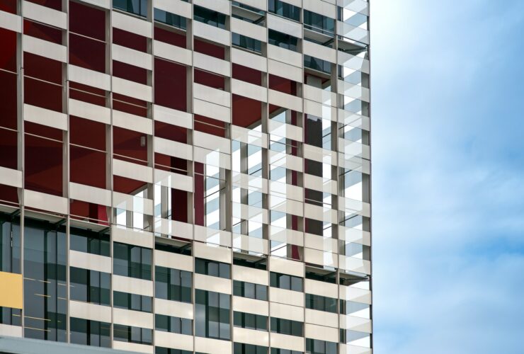 Facade of a modern apartment or office block