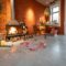 Festively decorated fireplace area of the house