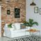 Industrial living room with couch