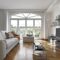 Interiors of a Modern Living Room with Wood Floor