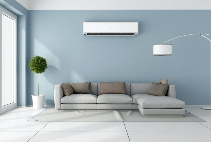 Living room with air conditioner