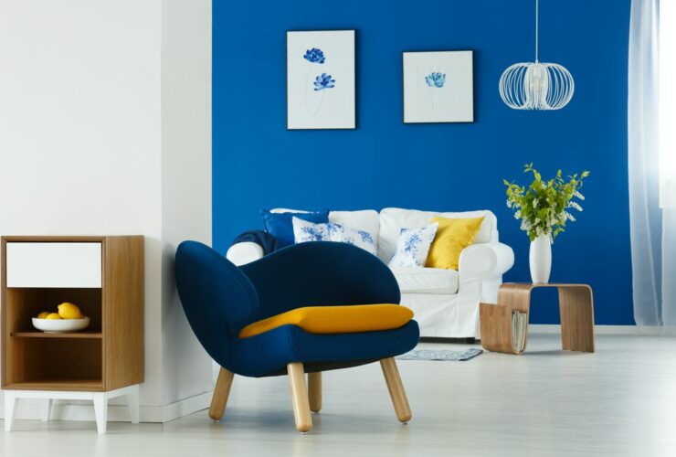 Modern furniture in living room