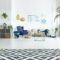 Open living room with plants