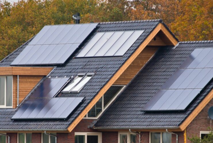 Solar panels on house