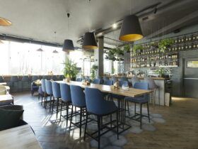 Stylish restaurant interior for dinner and rest with great cocktails