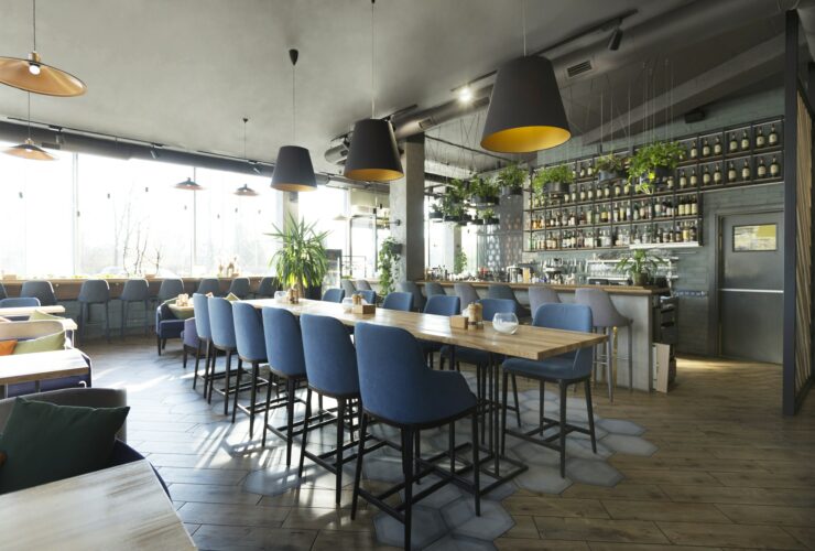 Stylish restaurant interior for dinner and rest with great cocktails