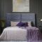 Violet elegant bedroom interior