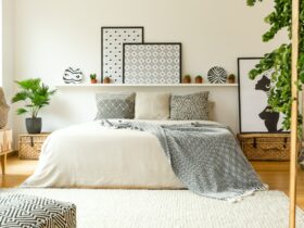 Warm bedroom interior