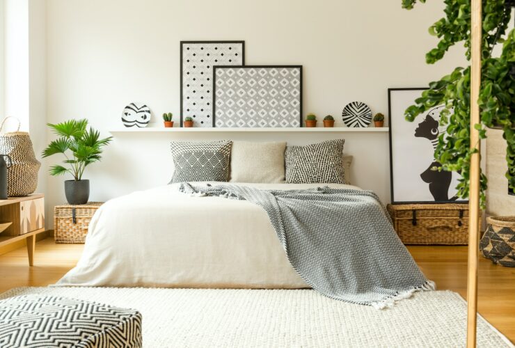 Warm bedroom interior