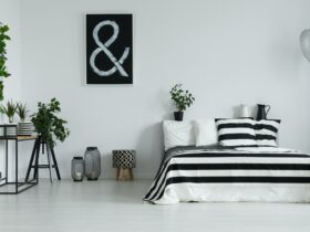 Black and white bedroom