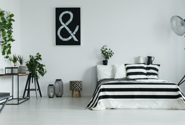 Black and white bedroom