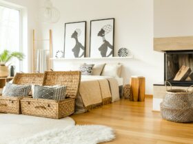Fireplace in bedroom