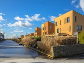 Geometric family houses on the waterfront