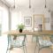 Interior of dining room scandinavian style 3D rendering