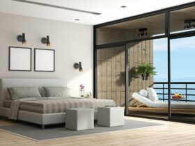 Large master bedroom of an holiday villa