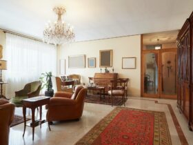 Living room, classic italian interior with antiquities