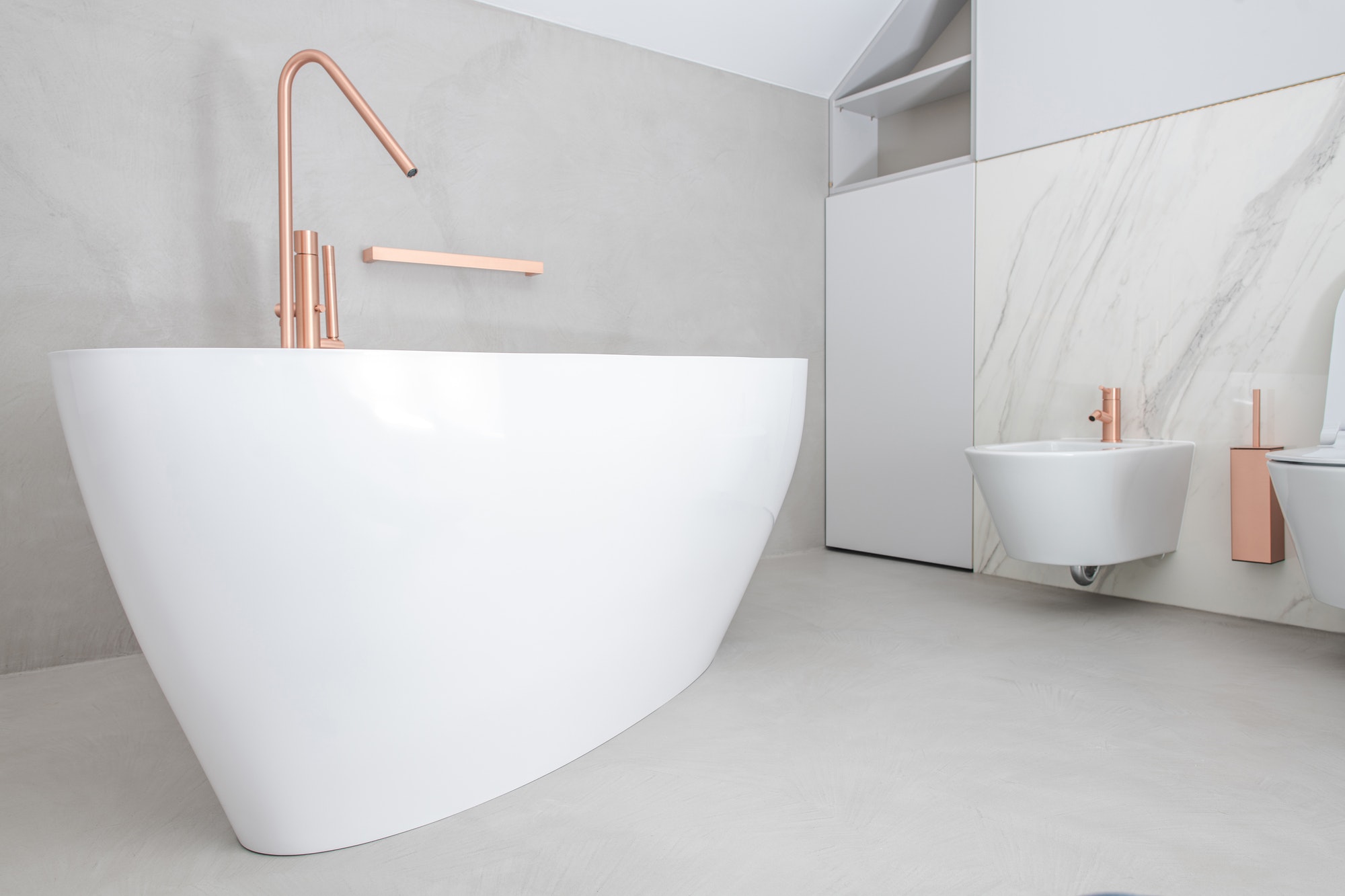 Modern Elegant Bathtub and Bathroom Interior