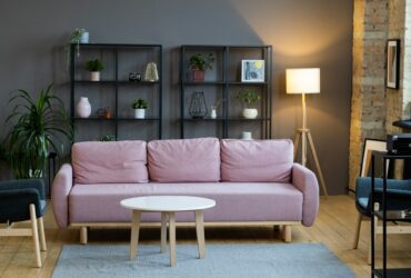 Modern sofa in the room
