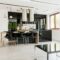 Open kitchen with high-gloss cabinets