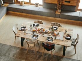 Served dining table in the dining room