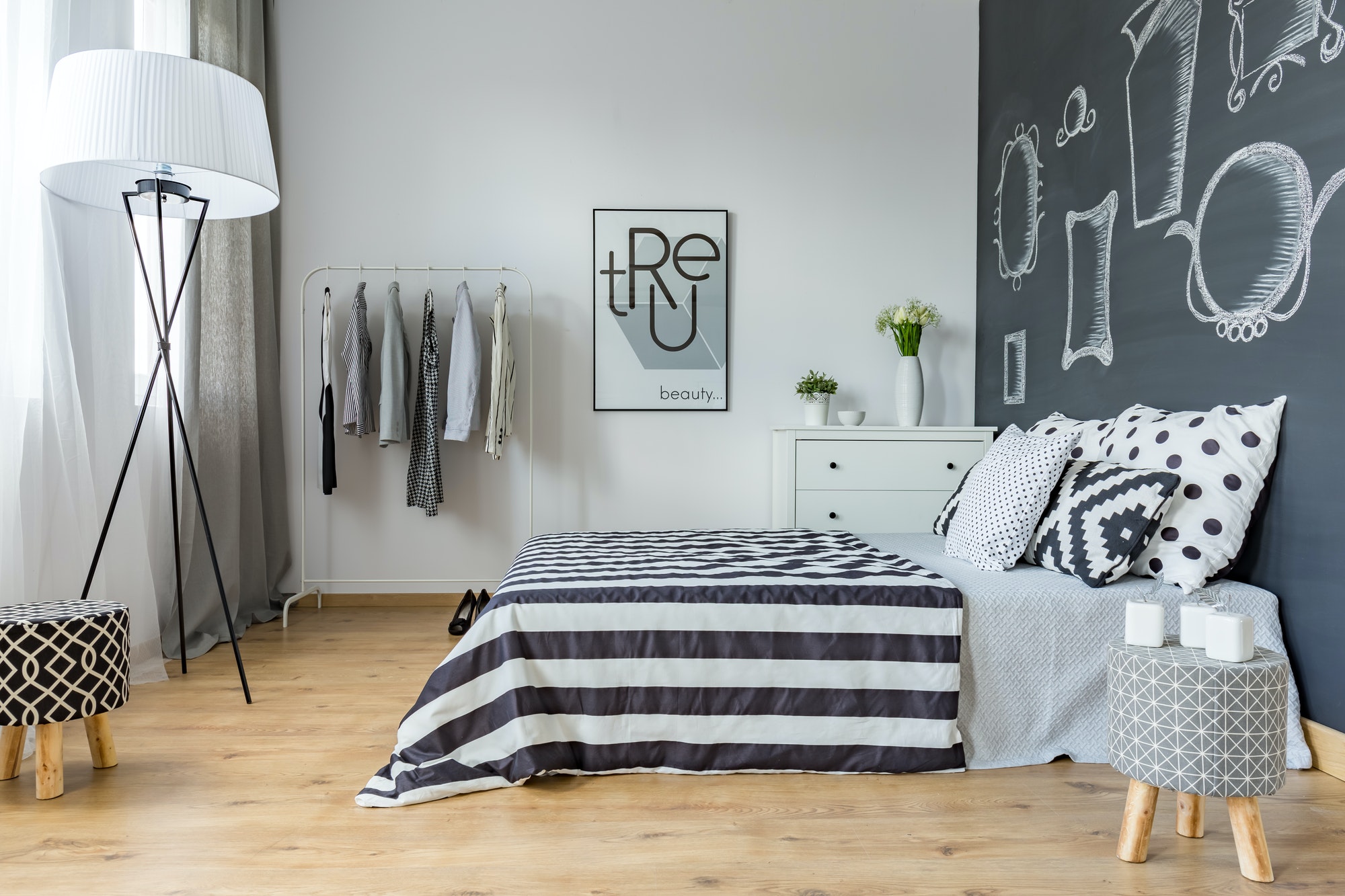 Bright minimalist bedroom