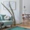 Cozy and creative composition of stylish living room interior design.