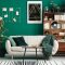 Designer interior with home library