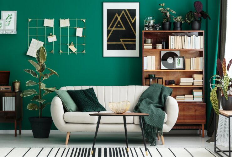 Designer interior with home library
