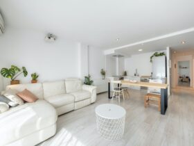 Interior of studio apartment in minimal style