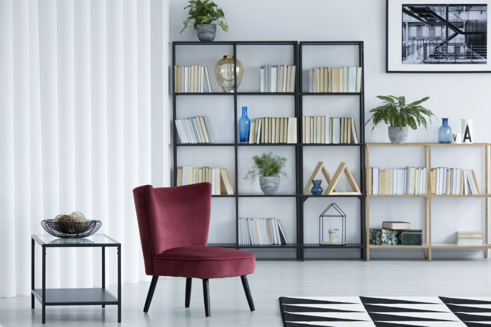 Library living room interior