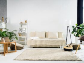 modern living room interior with white stylish furniture