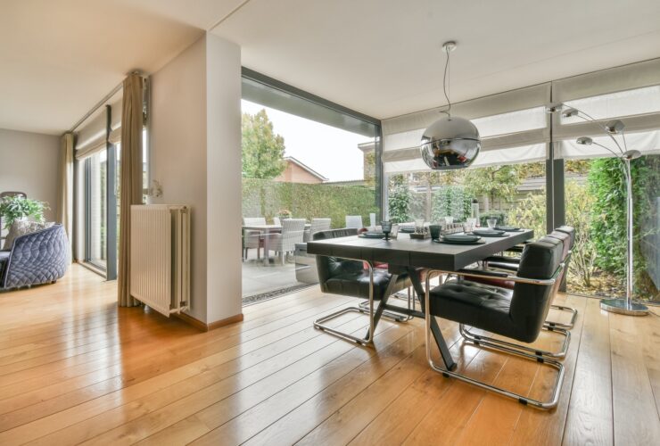 Room with dining and lounge area