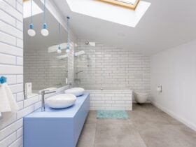 Simple bathroom in attic