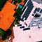 Aerial view of solar panels on the roofs