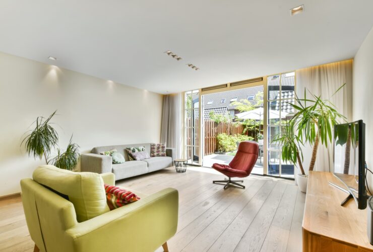 An open space with a small living room