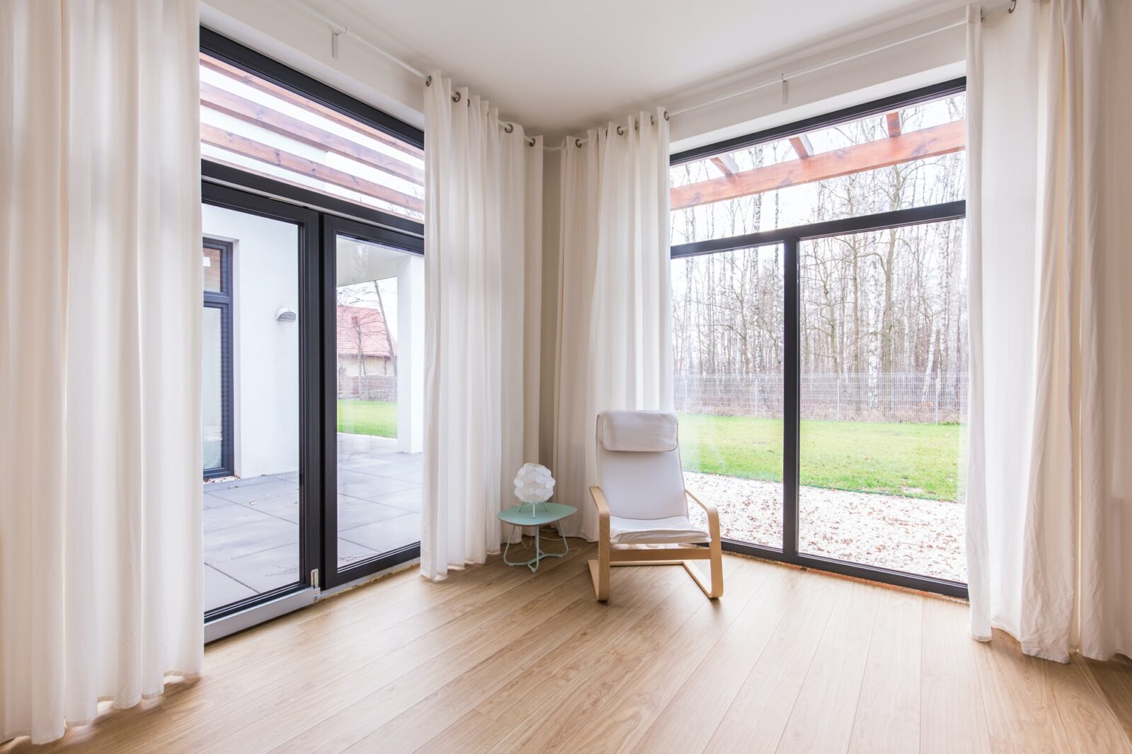 Big house with wooden floor