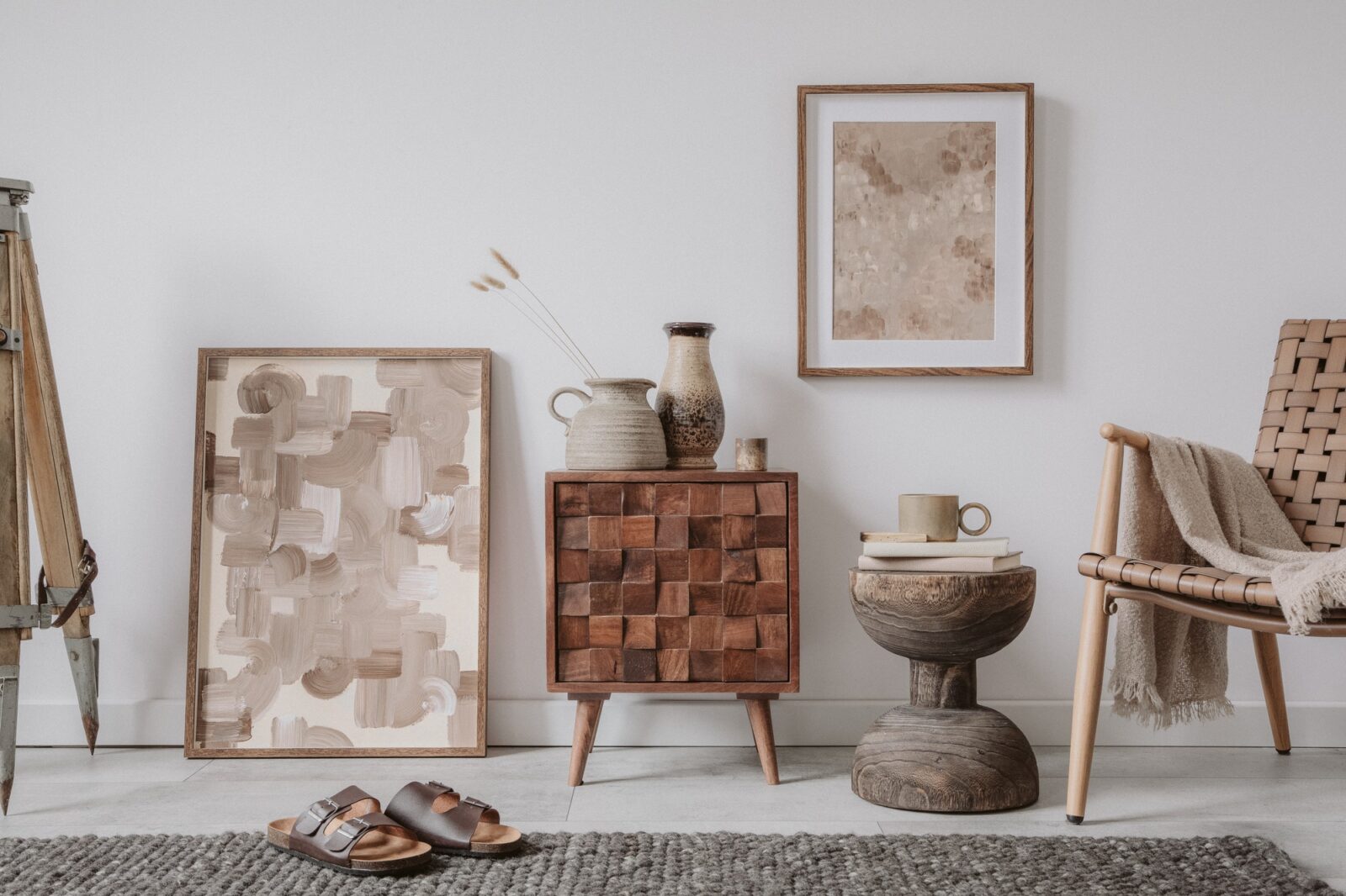 Elegant comosition of masculine room decor