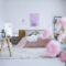 Flowers in chic pink bedroom